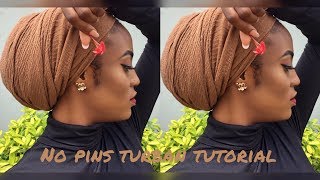 EASY TURBAN TUTORIAL  NO PINS [upl. by Marbut]