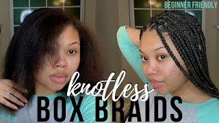 How To Do Knotless Box Braids On Yourself FOR BEGINNERS [upl. by Ettesyl]