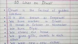 Write 10 lines on Diwali  English  Short essay [upl. by Aguie]