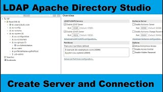 3 LDAP Apache Directory Studio Create Server and Connection and also Add User [upl. by Hubble]