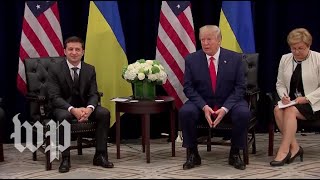 Watch live Trump meets with Ukraine’s Zelensky after release of rough transcript of July call [upl. by Aerdnael]