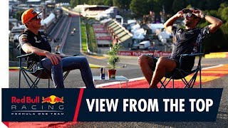 The view from the top Daniel Ricciardo and Max Verstappen at the Belgian Grand Prix [upl. by Cardwell]