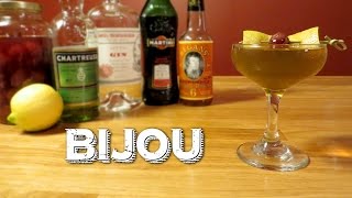 Bijou  a Vintage Cocktail with Gin Green Chartreuse Sweet Vermouth amp Orange Bitters [upl. by Shafer420]