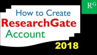 How to Create Researchgate Account for Free 2018 [upl. by Idnem]