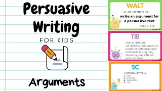 Persuasive Writing for Kids 3  Arguments [upl. by Aan]