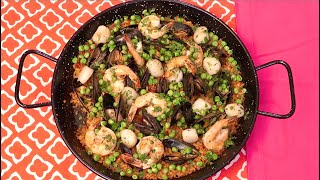 Authentic Spanish Seafood Paella  Christine Cushing [upl. by Eceerahs]