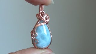 Basic Cabochon Wrap Wire Wrapped Pendant Beginner [upl. by Nyvlem]