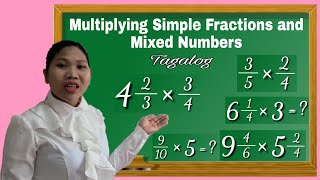 MULTIPLYING SIMPLE FRACTIONS AND MIXED FRACTIONS [upl. by Kcirdnek]