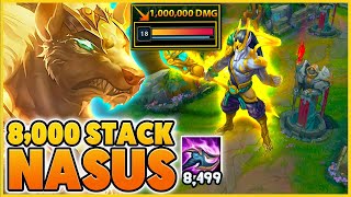 1 MILLION DMG FASTEST 8K STACK NASUS EVER WORLD RECORD  BunnyFuFuu  League Of Legends [upl. by Huntington117]