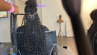 MEDIUM KNOTLESS GODDESS BOHO BOX BRAIDS TUTORIAL  knotlessgoddessboxbraids [upl. by Lauer]