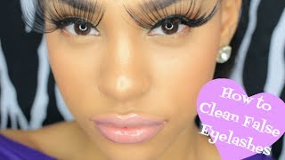 HOW TO  CLEAN FALSE EYELASHES TO REUSE [upl. by Adia]