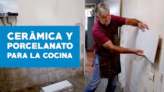 Cómo instalar cerámica y porcelanato en la cocina [upl. by Dazraf95]