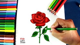 Cómo dibujar una ROSA paso a paso  Dibujos de Rosas [upl. by Aimak]