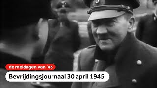 Adolf Hitler overleden  Bevrijdingsjournaal  30 april 1945 [upl. by Adnat]