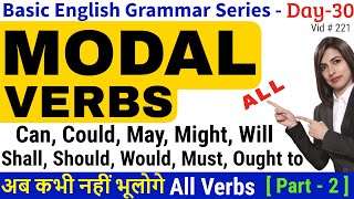 All Modal Verbs in English Grammar  What are modals [upl. by Delmar]