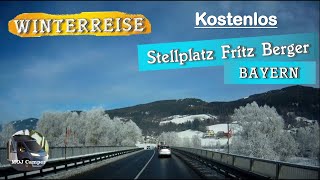 Kostenloser Stellplatz in Bayern  Mit Wohnmobil im Winter von Albanien nach Deutschland [upl. by Ettennad]