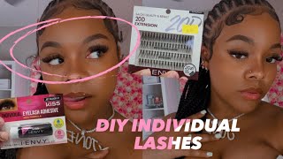 DIY Individual EYELASH EXTENSIONS  at home  💗  HIGHLY REQUESTED [upl. by Maon]