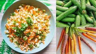 How To Make Poha Salad  Easy Vegan and GlutenFree Indian Snack [upl. by Enowtna772]