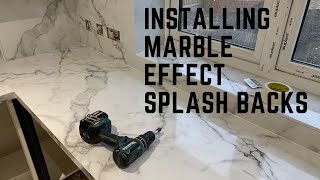 Installing marble effect splash backs [upl. by Nairb]