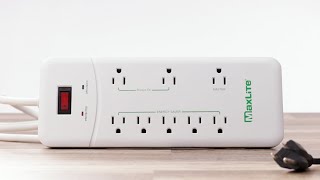 MaxLite 8 Outlet Energy Saving Power Strip w Surge Protection [upl. by Yrellam]