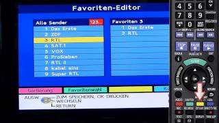 Sendersortierung mit Favoritenlisten beim Panasonic Festplattenrecorder DMREX84C [upl. by Ayad]