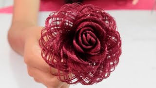 Como hacer una rosa de tela  Dia de las madres  Fabric Flowers Roses Loveluzlop [upl. by Marjie802]