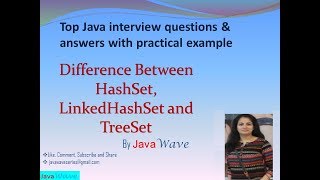 Difference Between HashSet LinkedHashSet and TreeSet  Core Java Interview question [upl. by Ramad990]