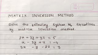 Matrix inversion method [upl. by Dualc]