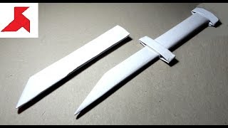 DIY  How to make DAGGER with a scabbard from A4 paper [upl. by Wolfgang]