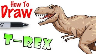 How to Draw a TRex Dinosaur [upl. by Green108]