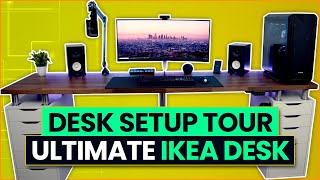 My Desk Setup Tour  The Ultimate IKEA Desk [upl. by Macfarlane491]