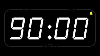 90 MINUTE  TIMER amp ALARM  1080p  COUNTDOWN [upl. by Ogdan]