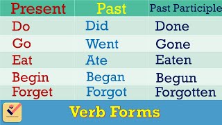 Verb Forms in English  285 most important forms of verbs  PresentPastPast Participle  Part1 [upl. by Jarin]