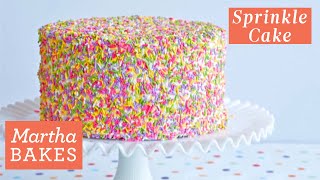 Martha Stewart’s ThreeLayer Sprinkle Cake  Martha Bakes Recipes [upl. by Magan]