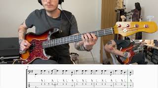 Take It Easy  The Eagles Bass Cover  TAB on screen [upl. by Etnovad]