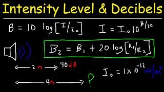 Sound Intensity Level in Decibels amp Distance  Physics Problems [upl. by Nesiaj]