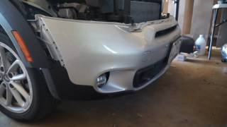 Bumper Removal r60 MINI countryman and adding factory LED halos [upl. by Schonfield]