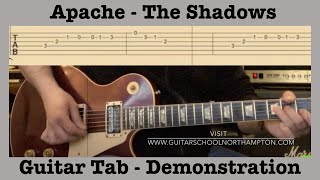 Apache  The Shadows  Guitar Lesson  Tab [upl. by Bloom]