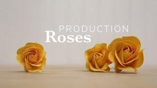 How to Produce Gumpaste Roses Quickly  Global Sugar Art [upl. by Anaic228]