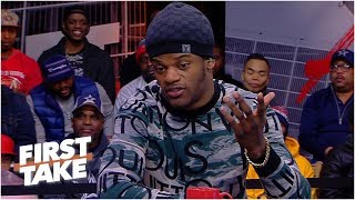 Lamar Jackson is confident he can succeed as a passer in the NFL  First Take [upl. by Ayocat]