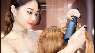 ASMR Relaxing Hair Straightening and Oil Treatment [upl. by Shel]