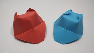 Como hacer una gorra de papel  Origami muy fácil [upl. by Nnylekoorb]