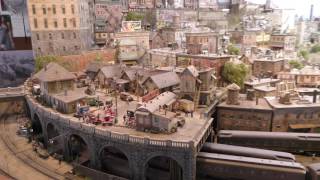 Visit to George Selios Franklin and South Manchester Model Railroad shot in 4K [upl. by Deehahs]