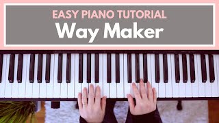 Way Maker  SINACH Easy Piano Tutorial [upl. by Llewon]