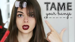 How To Tame Bangs  Styling Tips [upl. by Eirrod]