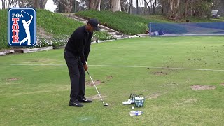 Tiger Woods flushes shots at Farmers 2020 [upl. by Eirrehc839]