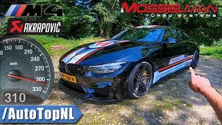 620HP BMW M4 MOSSELMAN TURBO AKRAPOVIC 310kmh REVIEW POV on AUTOBAHN amp ROAD by AutoTopNL [upl. by Lerak362]