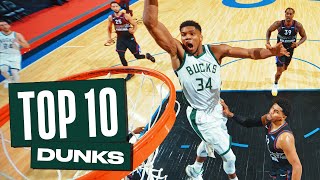 Giannis Antetokounmpo’s Top 10 Dunks of the 202021 NBA Season [upl. by Downs84]