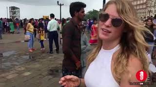 India Just some white girl passing by Delhi streets [upl. by Eeral565]