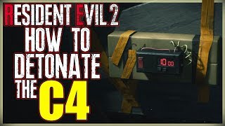 HOW TO BLOW UP THE C4  DETONATE THE C4 IN WEST STORAGE ROOM  RESIDENT EVIL 2 REMAKE [upl. by Aihsinat]